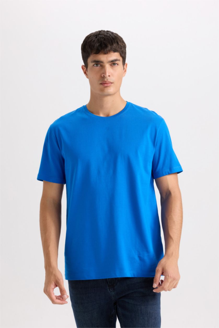 Erkek Royal New Regular Fit Bisiklet Yaka Basic Düz Kısa Kollu Tişört