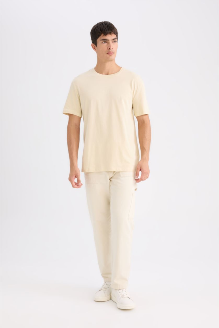 Men Ecru New Regular Fit Short Sleeve T-Shirt