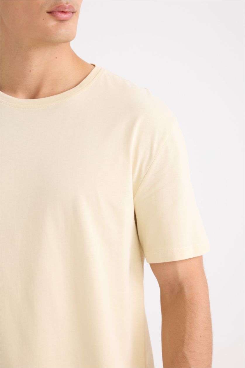Men Ecru New Regular Fit Short Sleeve T-Shirt