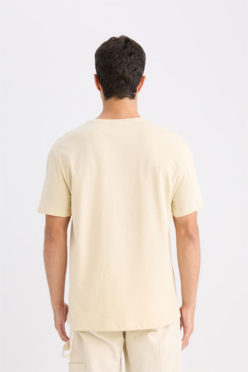 Men Ecru New Regular Fit Short Sleeve T-Shirt