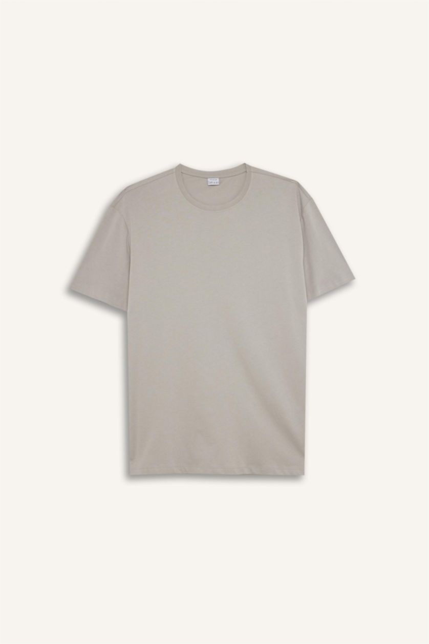 Men Grey New Regular Fit Short Sleeve T-Shirt