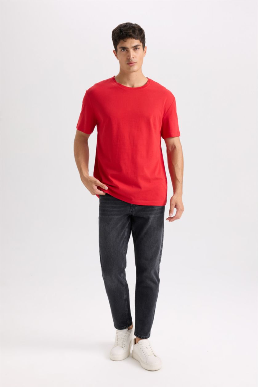 Erkek Kırmızı New Regular Fıt Kısa Kollu Tişört