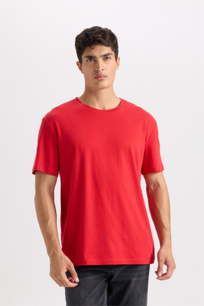 Erkek Kırmızı New Regular Fıt Kısa Kollu Tişört