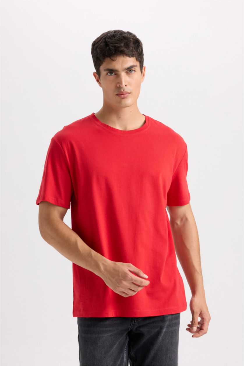 Erkek Kırmızı New Regular Fıt Kısa Kollu Tişört