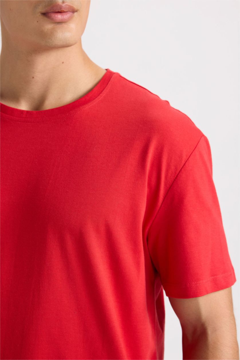 Erkek Kırmızı New Regular Fıt Kısa Kollu Tişört