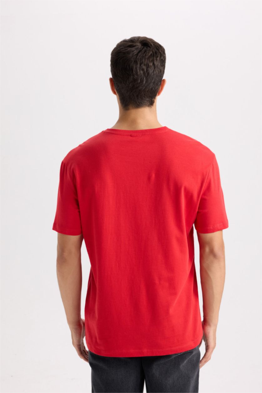 Erkek Kırmızı New Regular Fıt Kısa Kollu Tişört