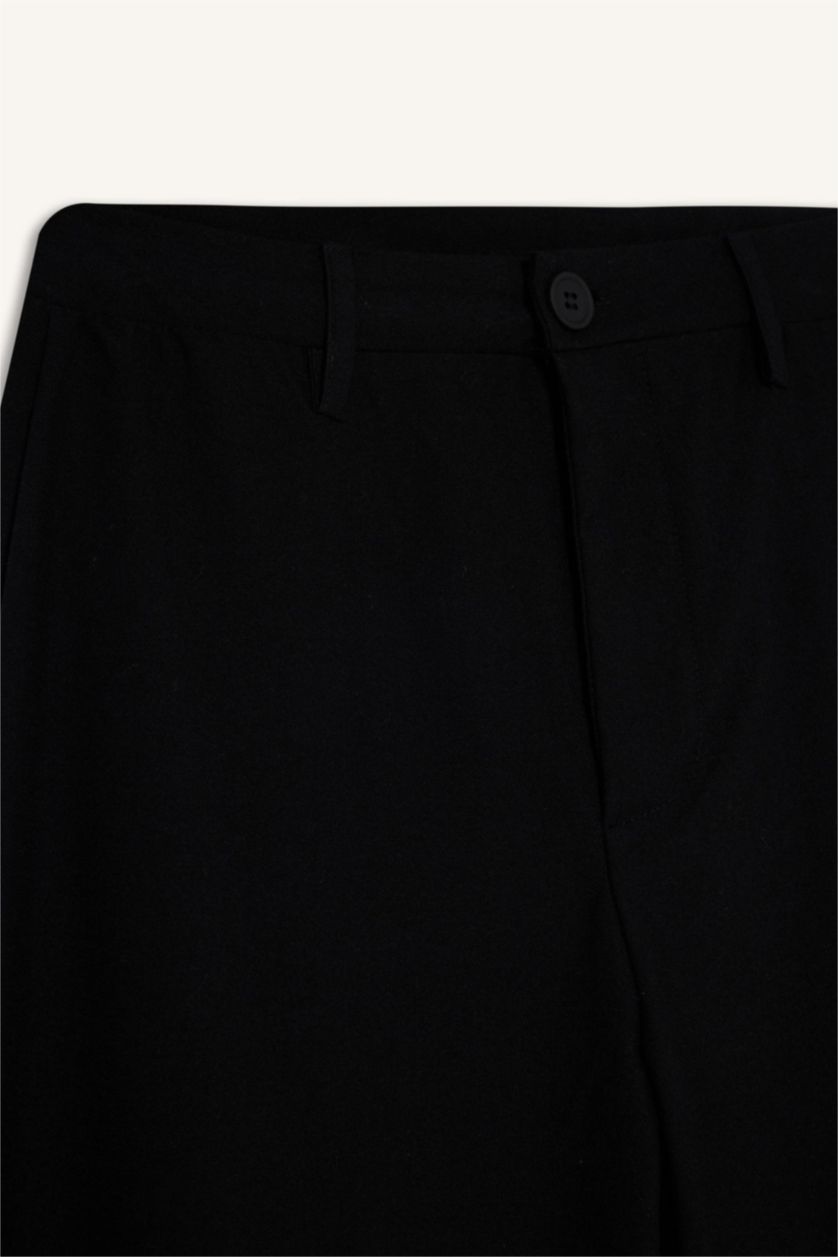 حريمي أسود بنطلون قصة مستقيمة وخصر عادي