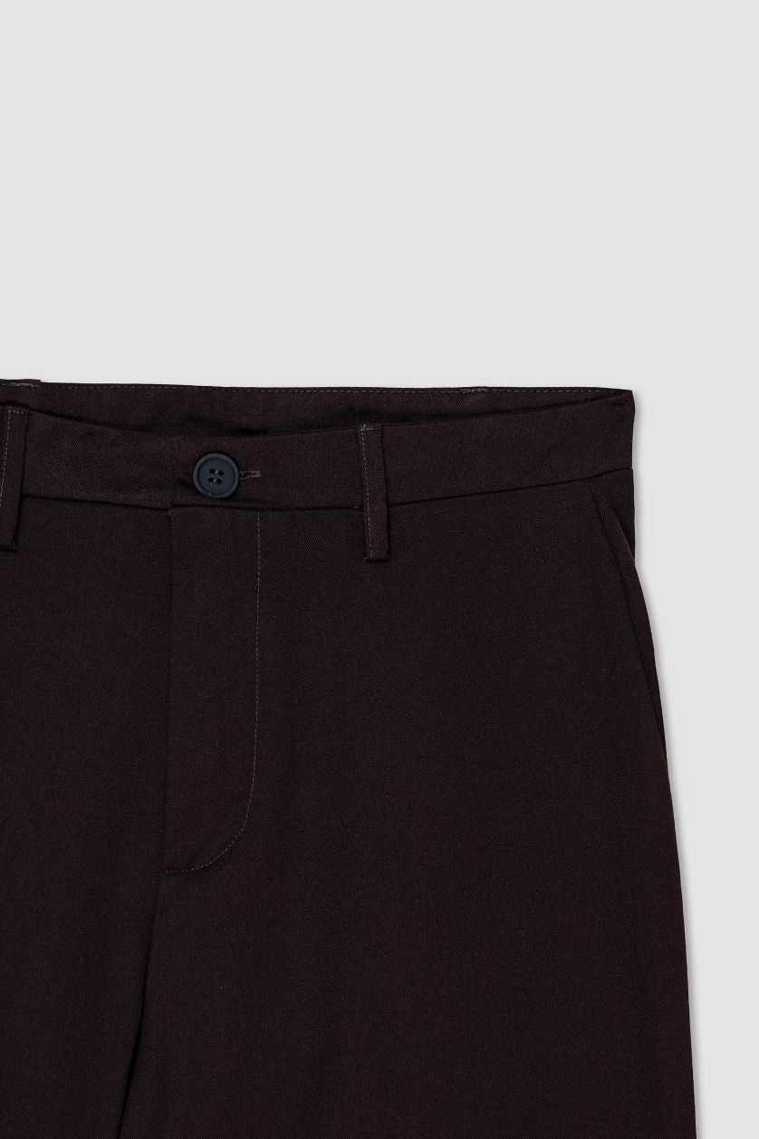 WOMAN Brown Straight Fit Regular Waist Trousers