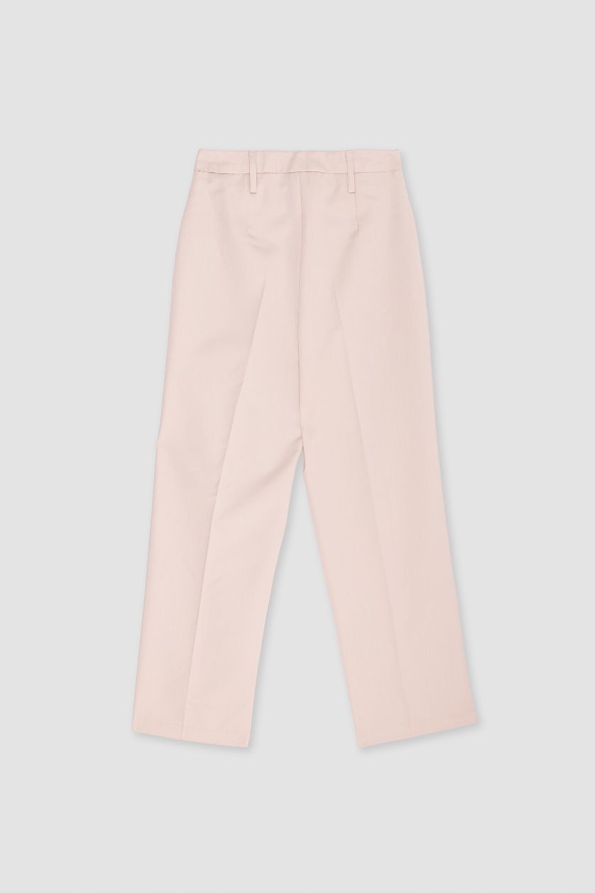 WOMAN Light Khaki Normal Waist Standard Length Wide Leg Trousers