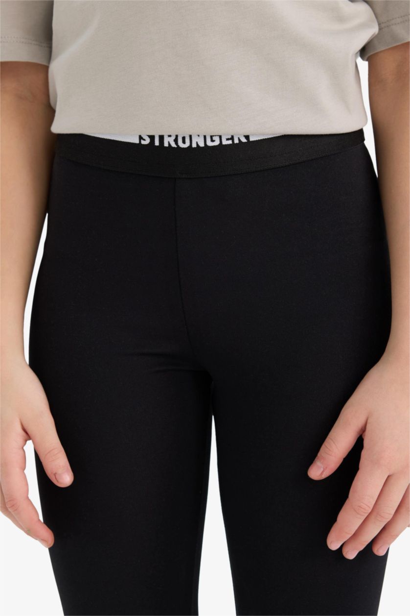 Kız Çocuk - Genç Kız Siyah Standart Boy Tayt Kız Çocuk