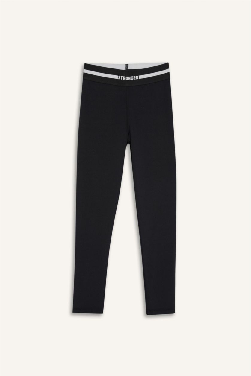 Kız Çocuk - Genç Kız Siyah Standart Boy Tayt Kız Çocuk