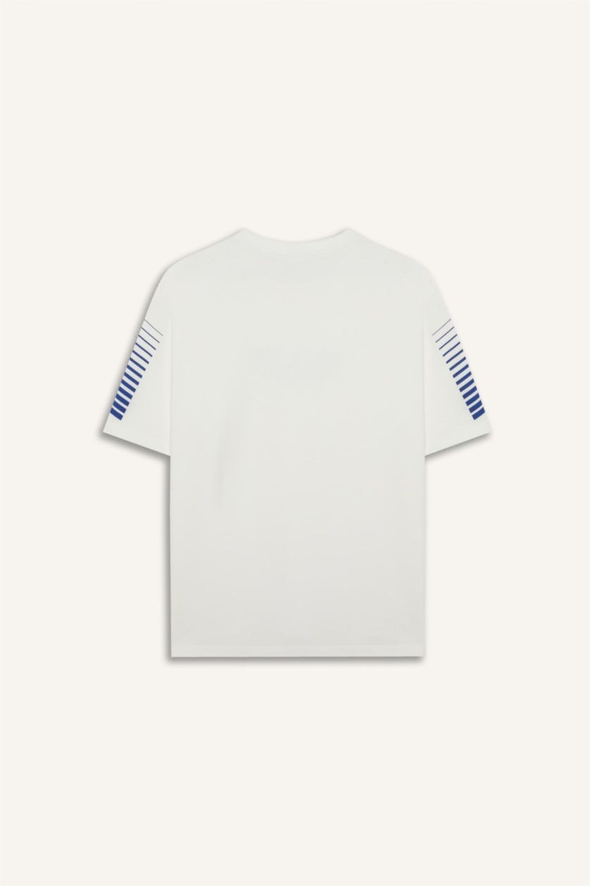 رجال بيج فاتح Oversize Fit Short Sleeve T-Shirt
