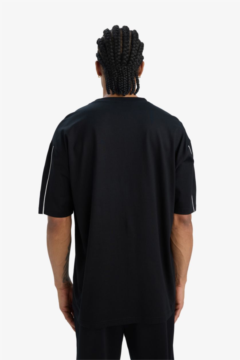 Man Black DeFactoFit Oversize Fit Crew Neck Sports T-Shirt