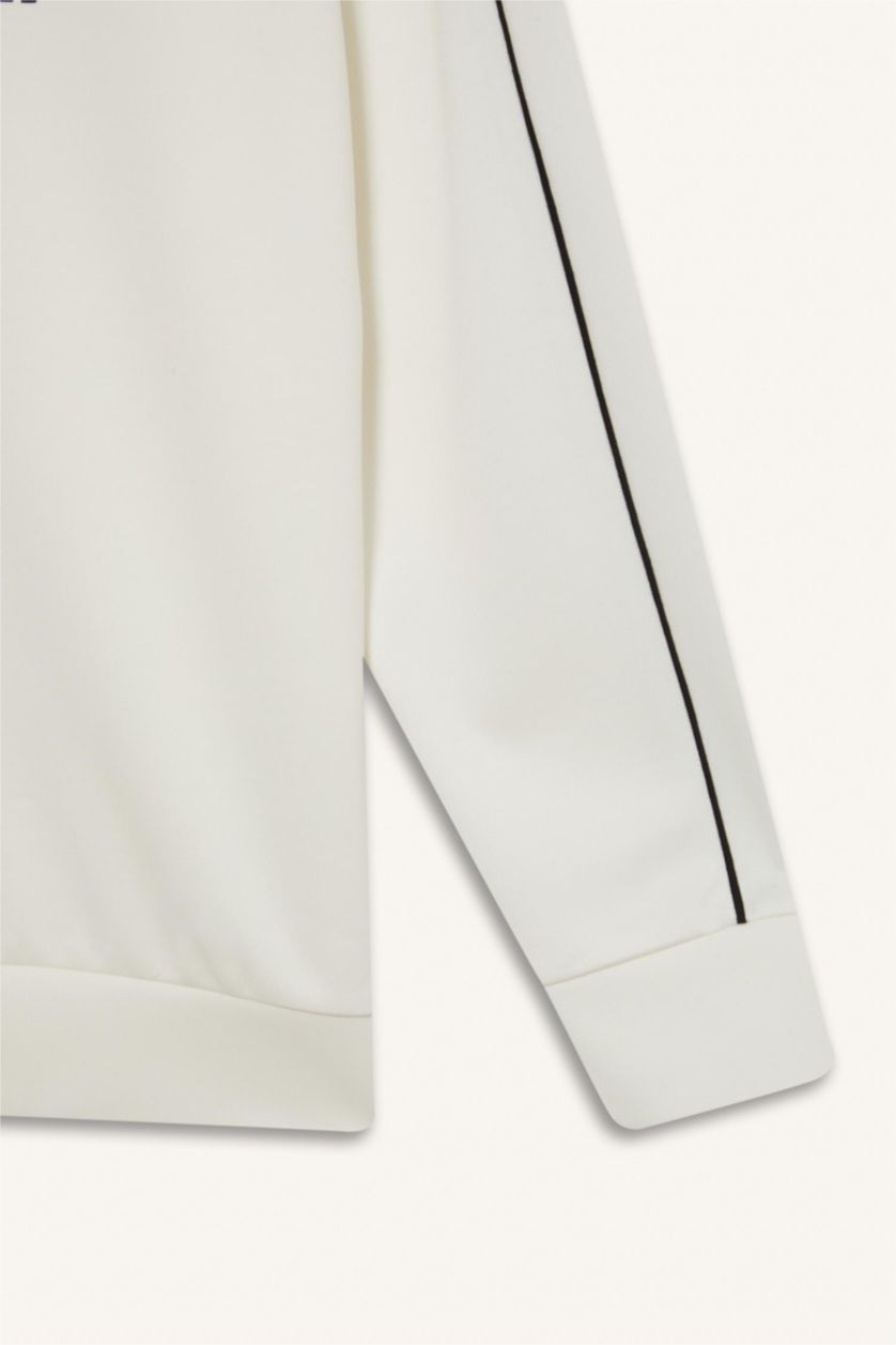 Man Ecru Boxy Fit Sweatshirt