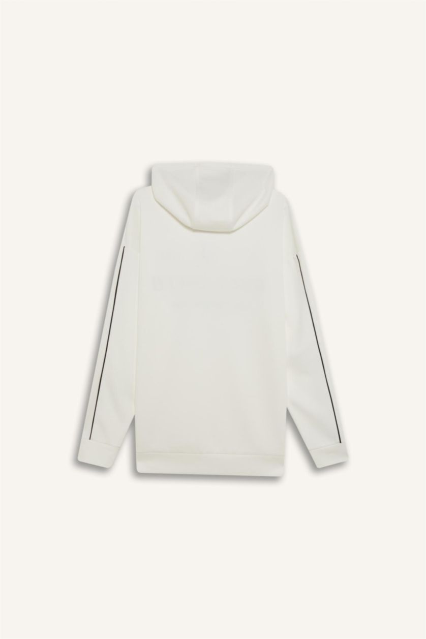 Man Ecru Boxy Fit Sweatshirt