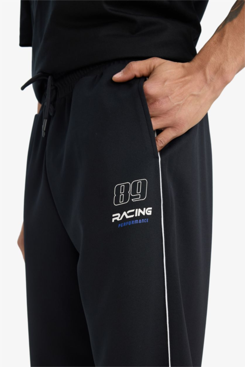 MAN Black DeFactoFit Standard Fit Elastic Band Scuba Fabric Sweatpants