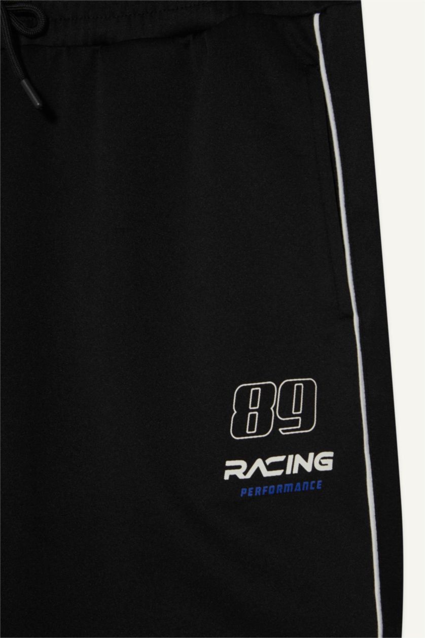 MAN Black DeFactoFit Standard Fit Elastic Band Scuba Fabric Sweatpants