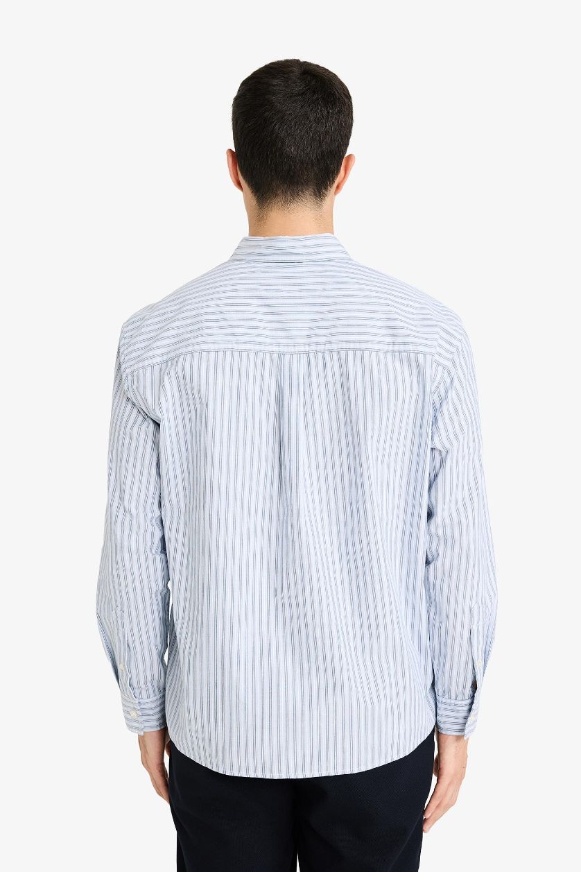 Erkek Açık Mavi %100 Pamuk Relax Fit Gömlek