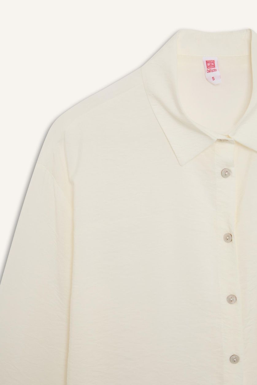 Kadın Kırık Beyaz Regular Fit Plaj Gömleği