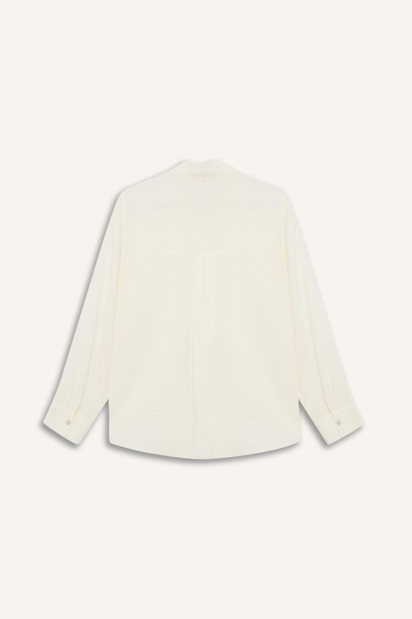 Kadın Kırık Beyaz Regular Fit Plaj Gömleği