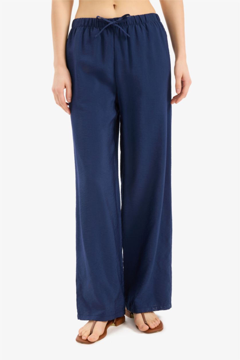 WOMAN NAVY Fall in Love Regular Fit Flexible Waist Beach Trousers