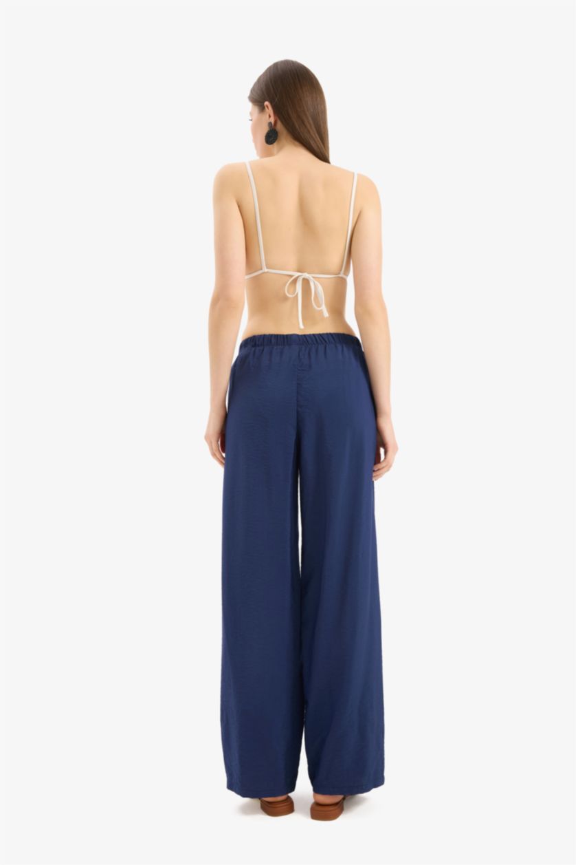 WOMAN NAVY Fall in Love Regular Fit Flexible Waist Beach Trousers
