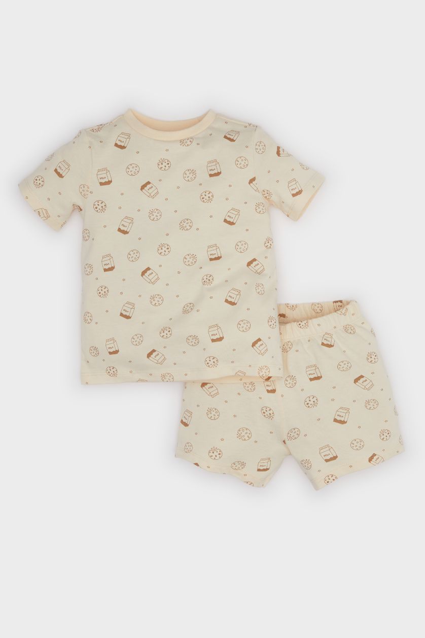 BÉBÉ GARÇON Écru Ensemble Pyjama T-shirt et Short à motifs pour bébé garçon