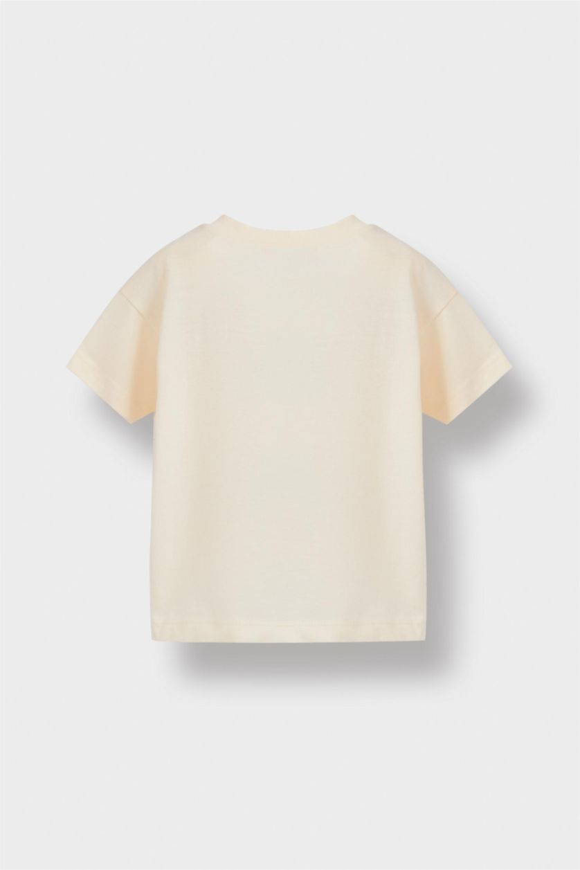 Erkek Bebek Antrasit 2'li Takım Palmiye Desenli Kısa kollu Tişört Beli Lastikli Şort Erkek Bebek