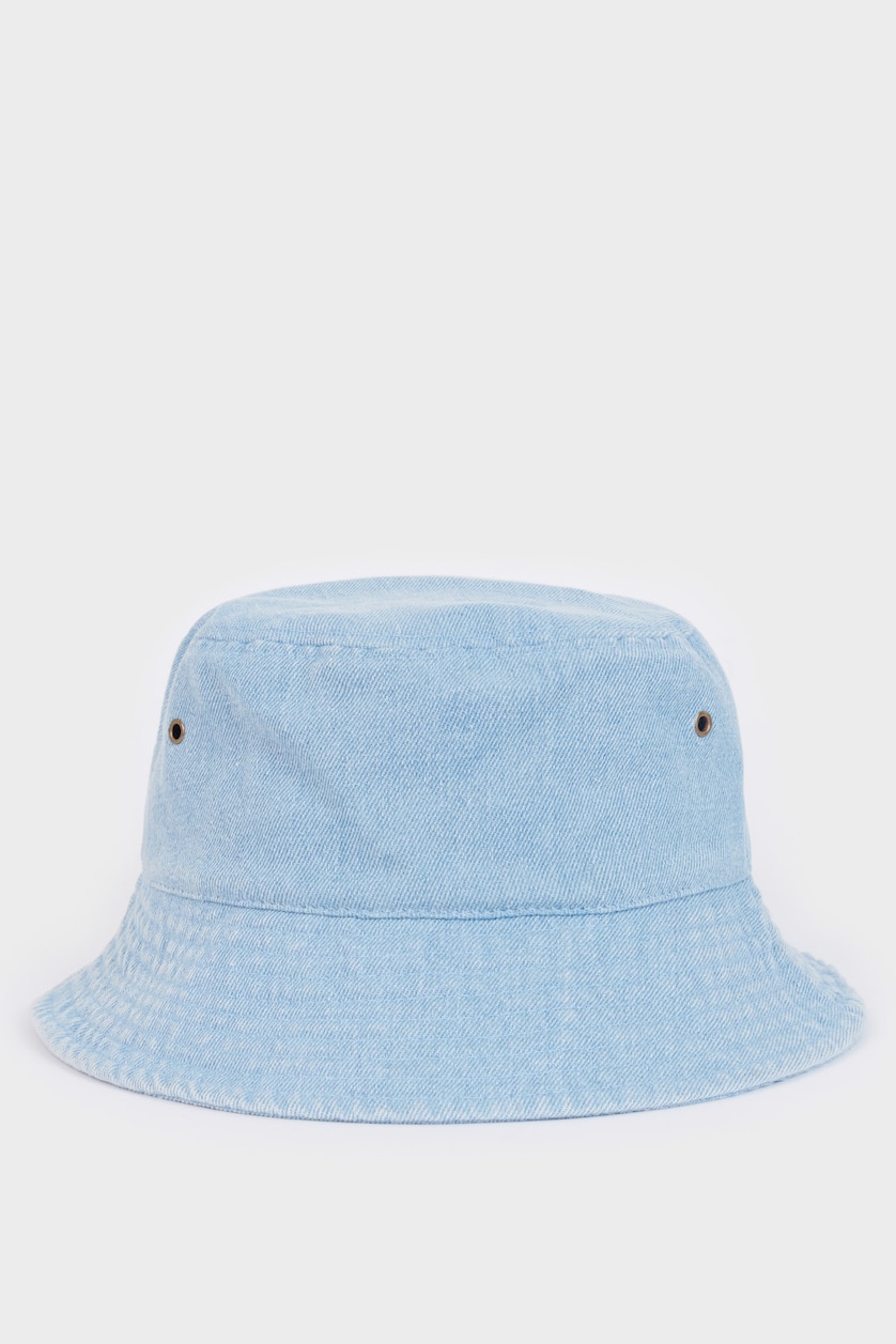 Women Blue Woman Label Printed Denim Baseball Basketball Cap