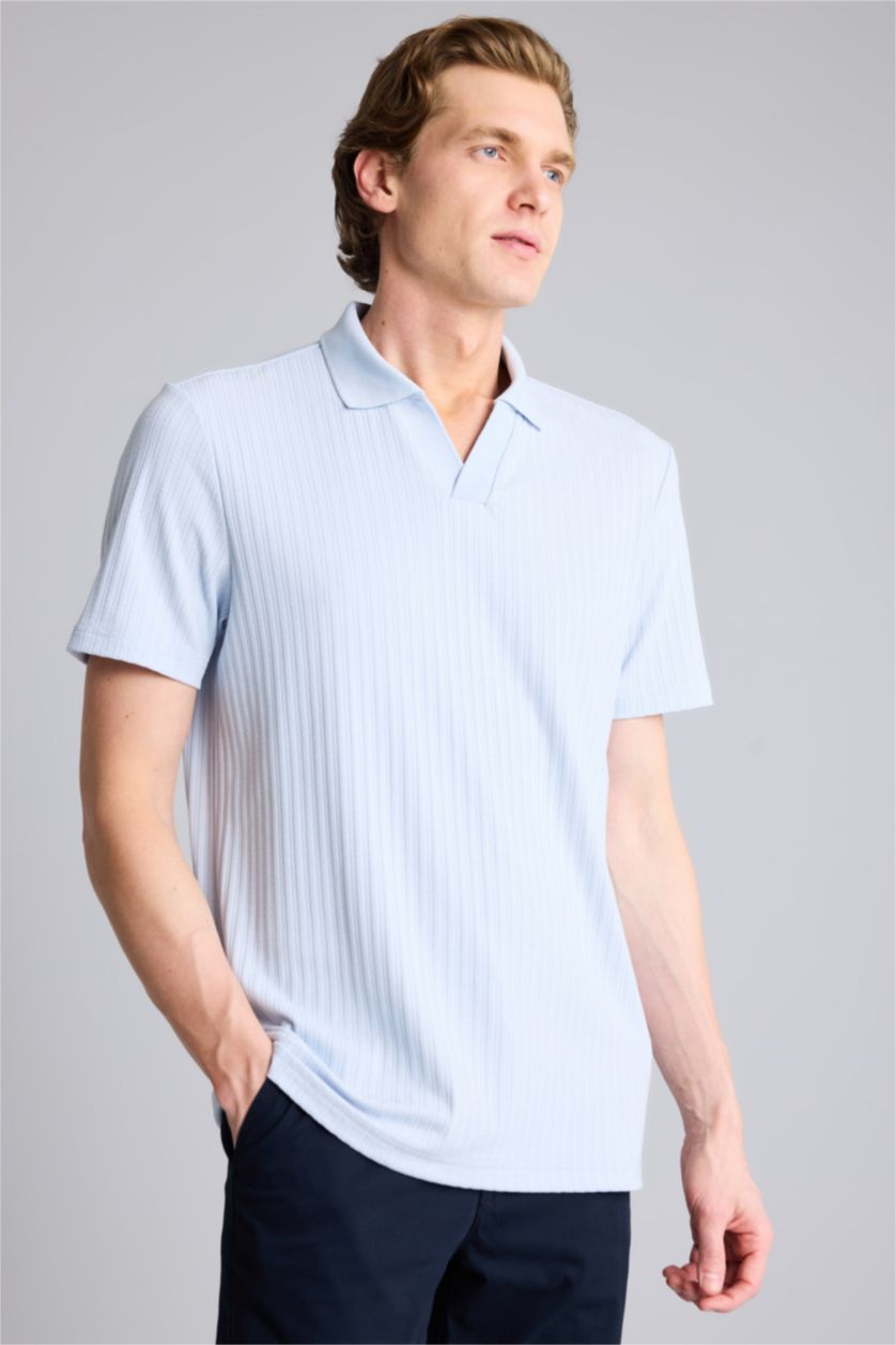 HOMME BLEU Clair Man Short Sleeve Polo T-Shirt
