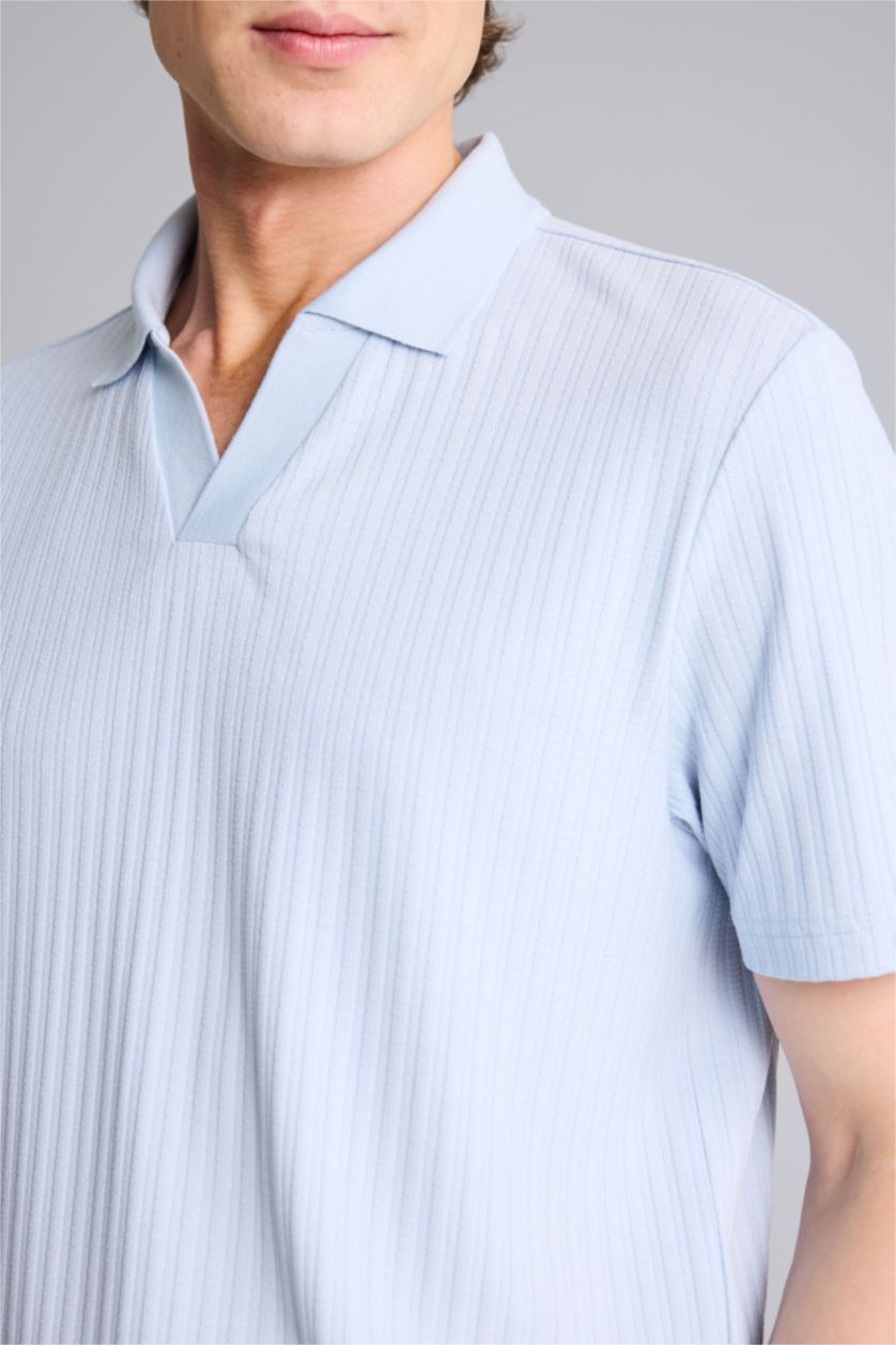 HOMME BLEU Clair Man Short Sleeve Polo T-Shirt