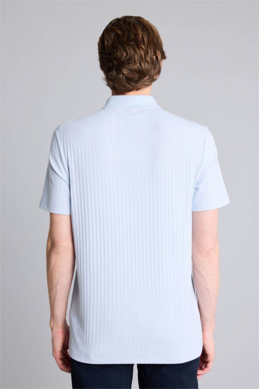 HOMME BLEU Clair Man Short Sleeve Polo T-Shirt