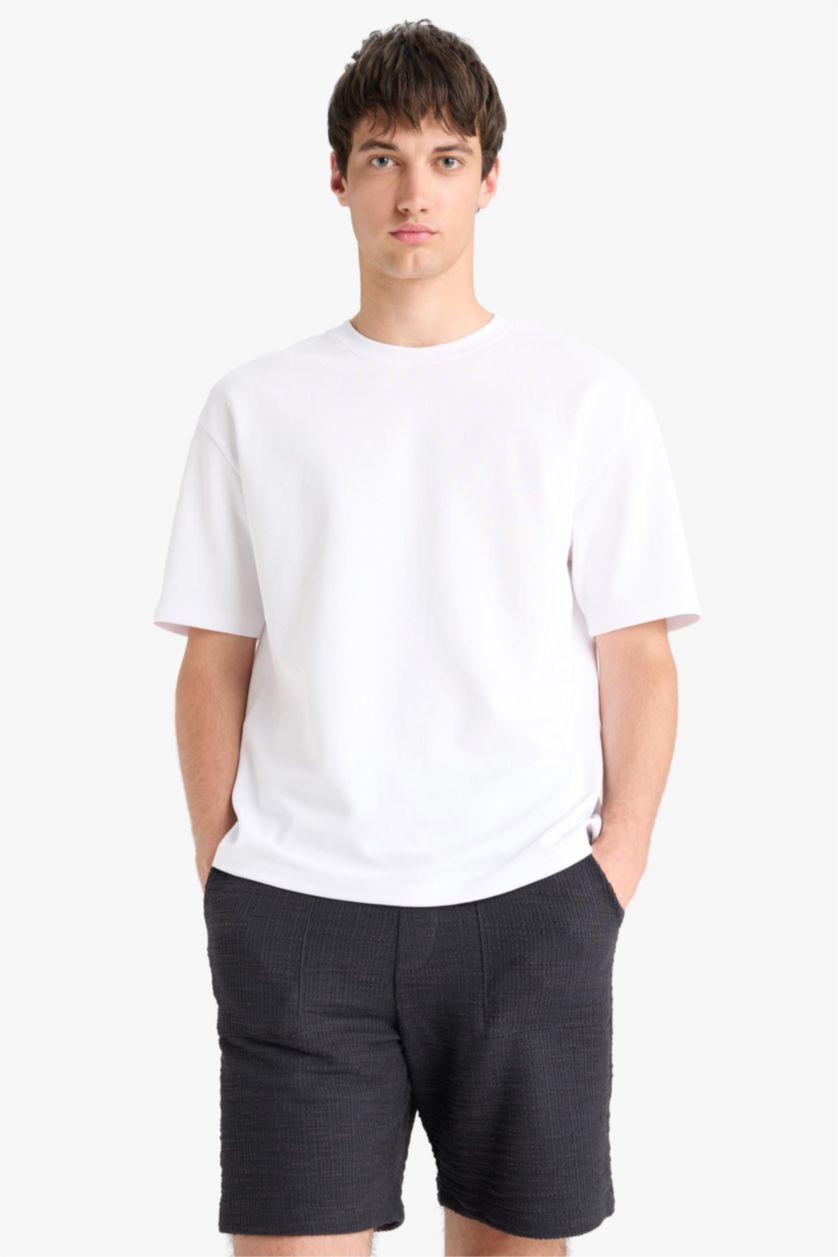 Man Anthracite Relax Fit Tied Waist Bermuda Shorts