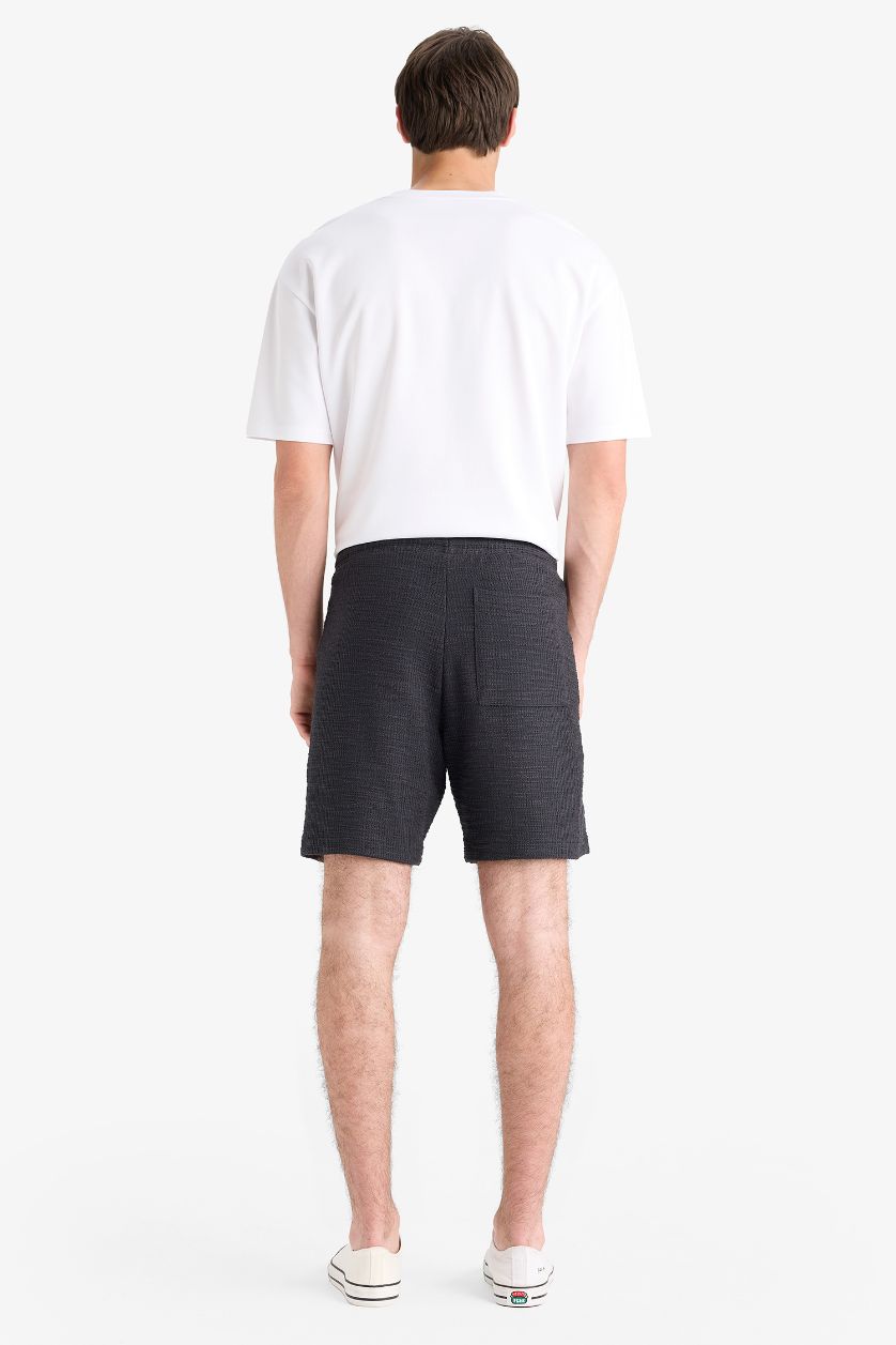 Man Anthracite Relax Fit Tied Waist Bermuda Shorts