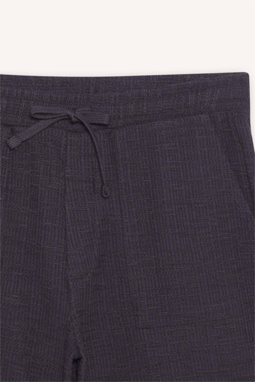 Man Anthracite Relax Fit Tied Waist Bermuda Shorts