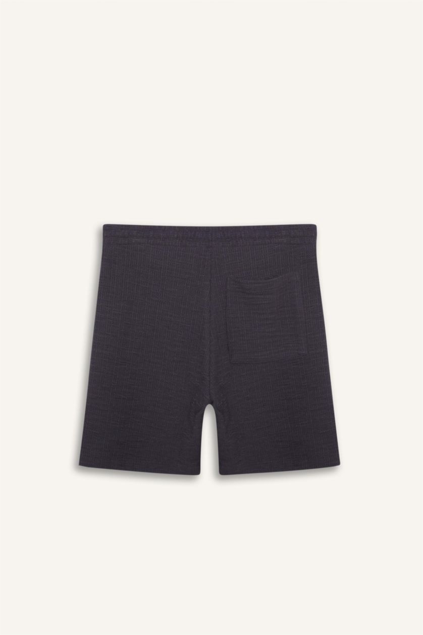 Man Anthracite Relax Fit Tied Waist Bermuda Shorts
