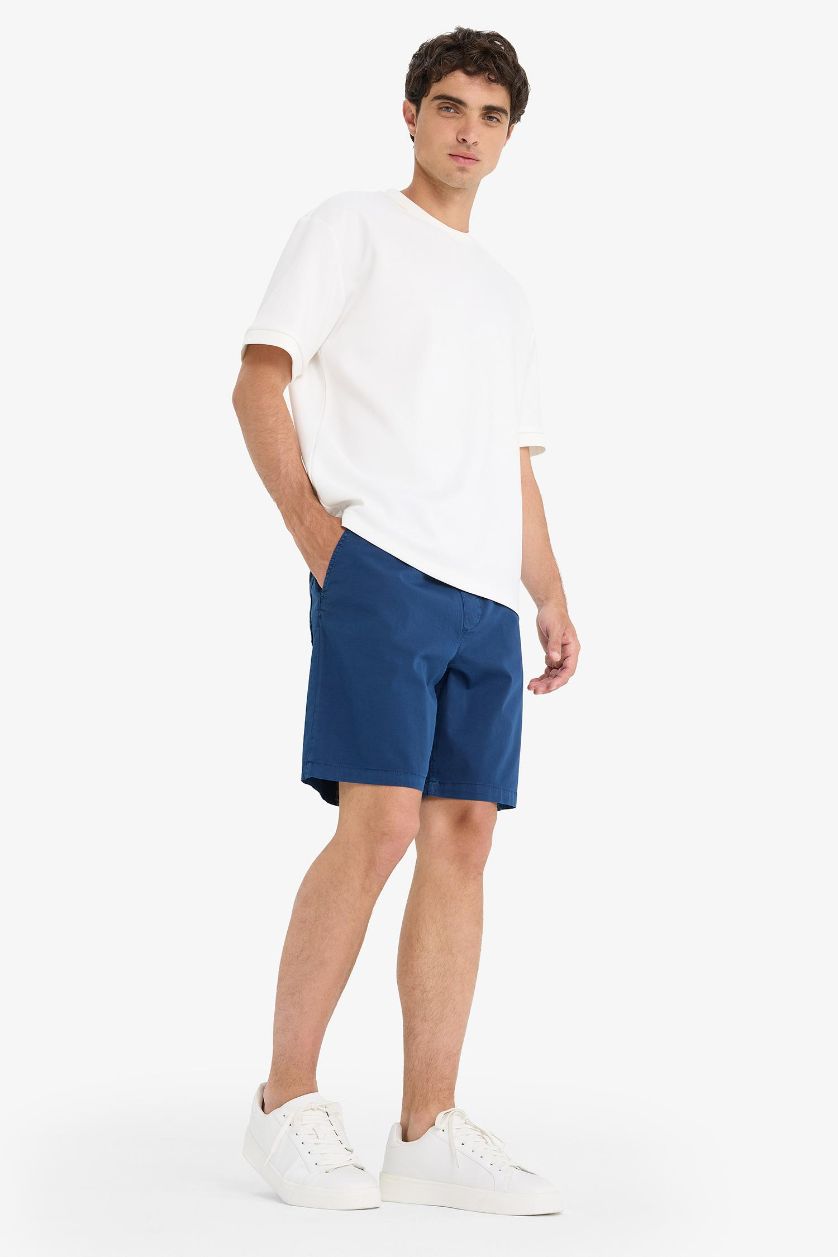 Man NAVY Relax Fit Gabardine Bermuda Shorts