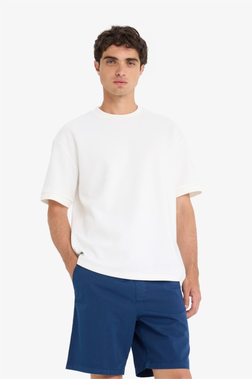Man NAVY Relax Fit Gabardine Bermuda Shorts