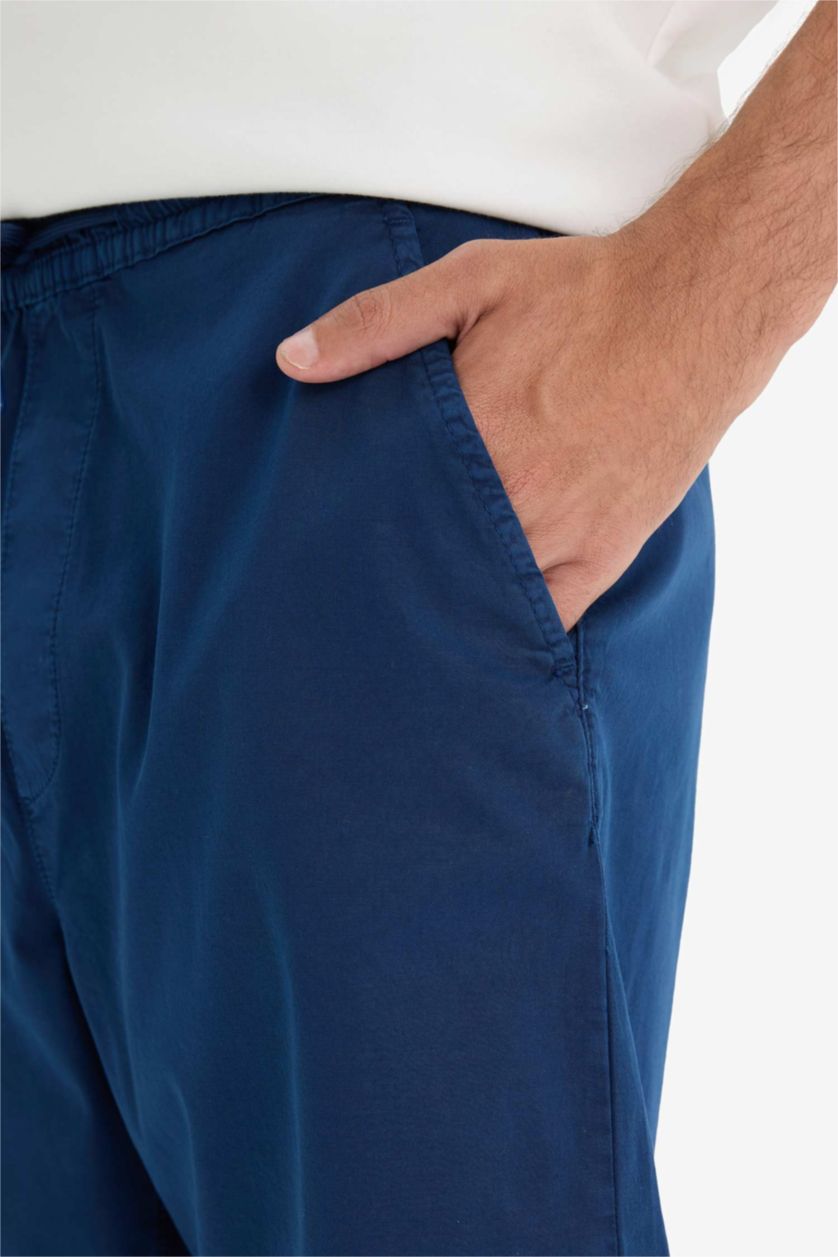 Man NAVY Relax Fit Gabardine Bermuda Shorts