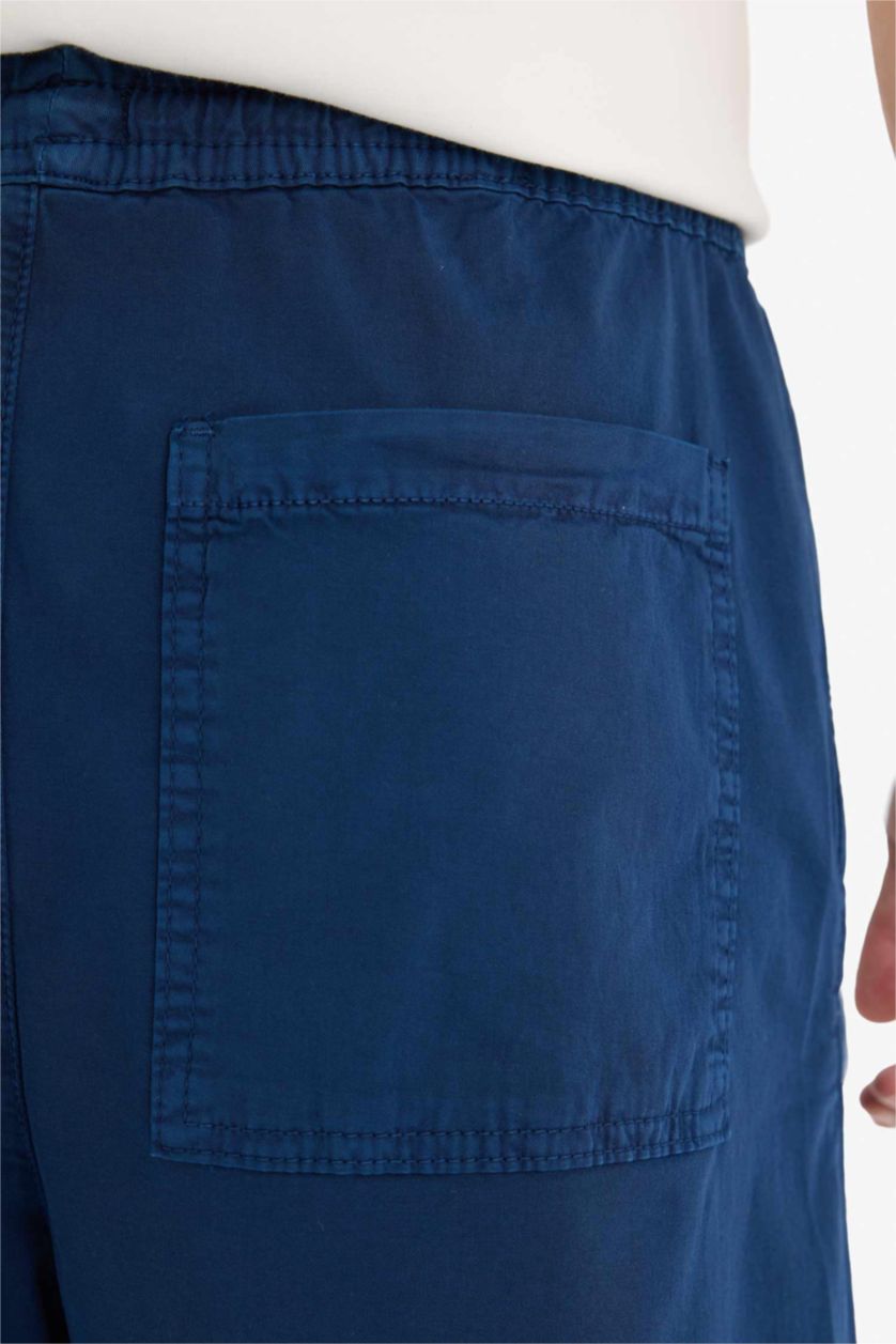 Man NAVY Relax Fit Gabardine Bermuda Shorts