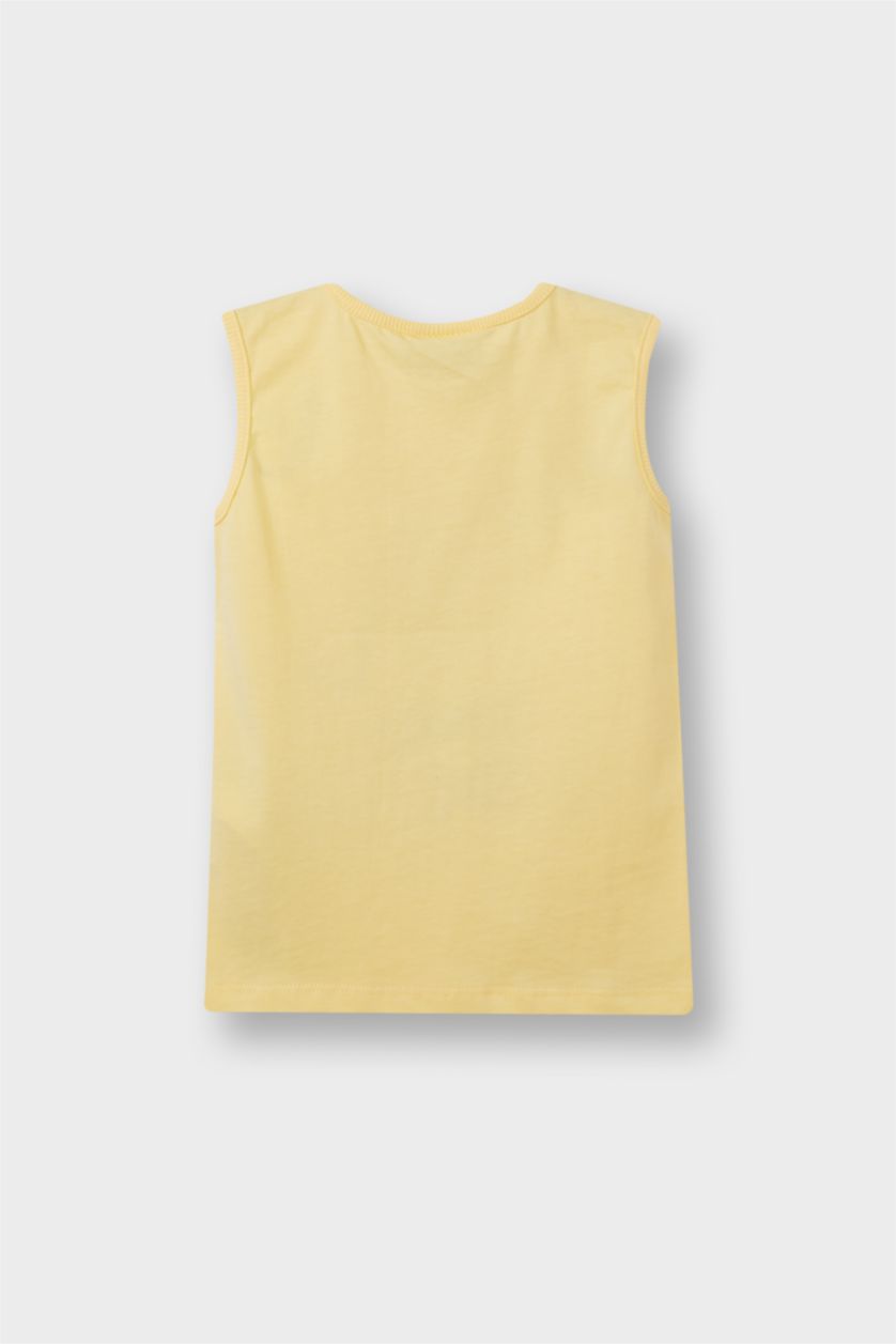 طفل صغير أصفر فاتح تيشيرت كت اولادي قصة عادية بطبعة ديناصور