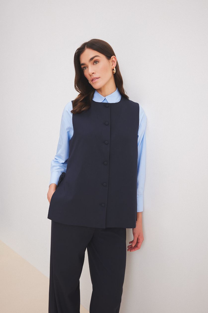 Kadın Lacivert Bisiklet Yaka Yanları Bağcıklı Basic Düz Dokuma Süveter