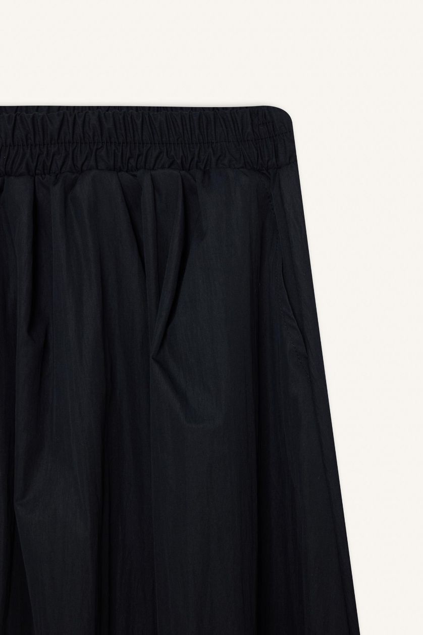 نساء كحلي تنورة طويلة باراشوت بقصة A وخصر مطاطي