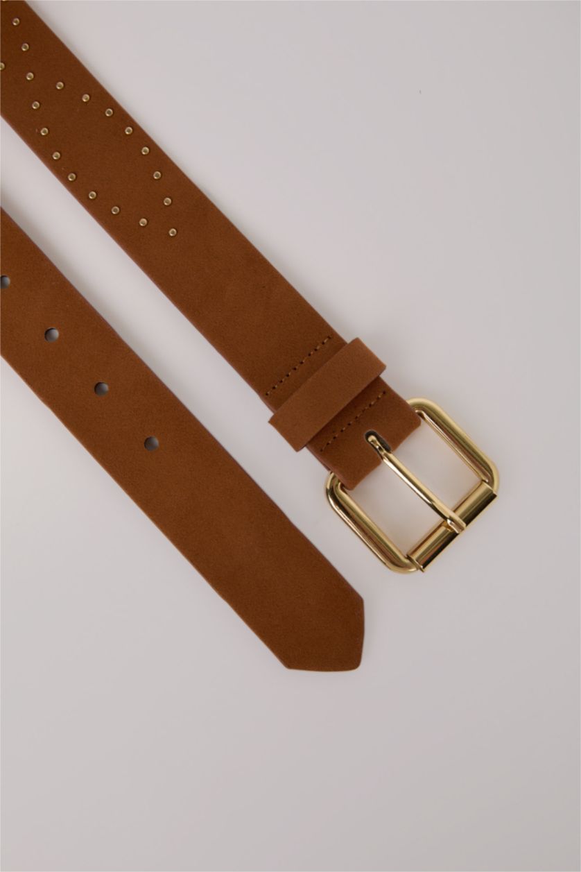 Kadın Taba Kadın Kare Toka Suni Deri Jean Kemeri