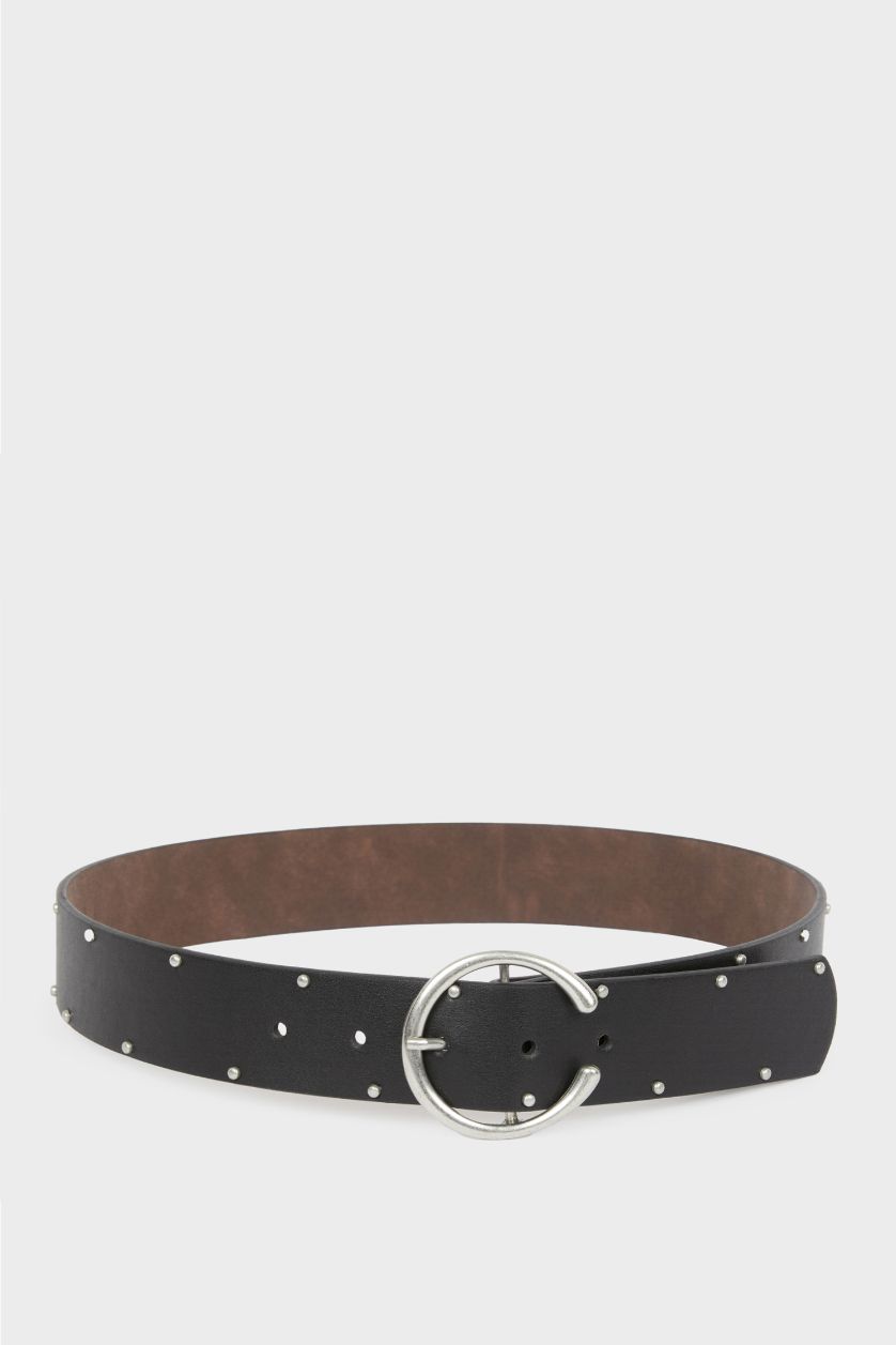 نساء أسود حزام نسائي جلد صناعي