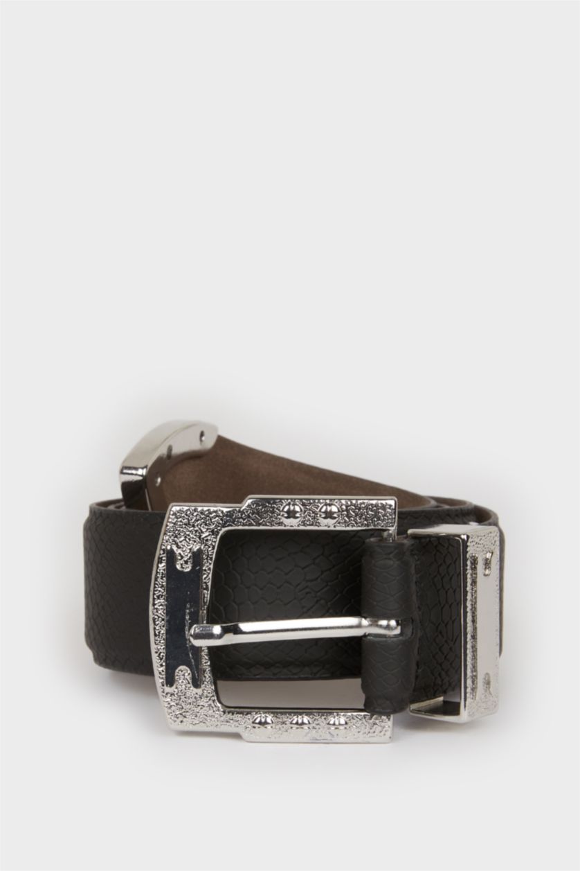 Kadın Siyah Kadın Suni Deri Jean Kemeri