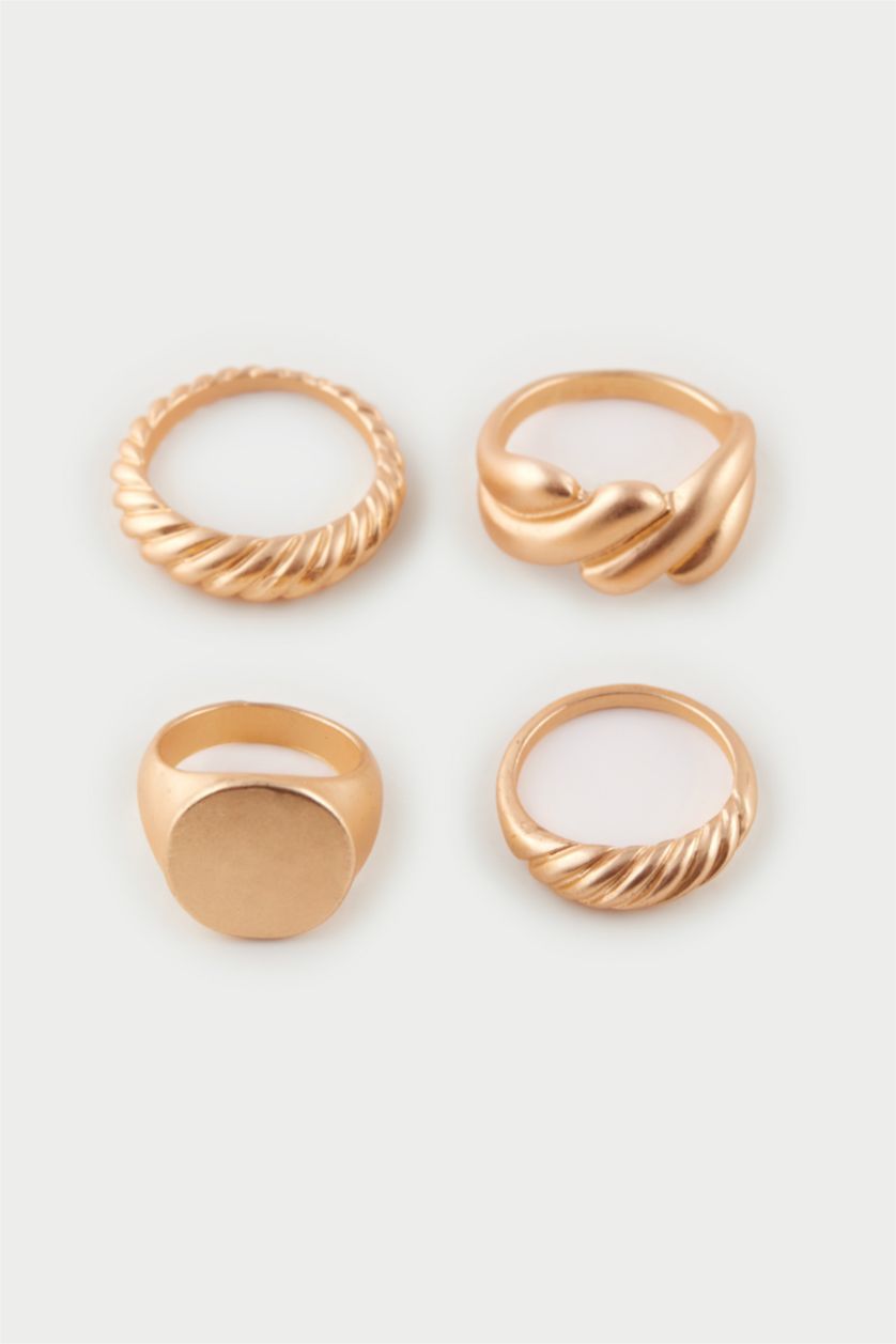WOMAN GOLD Woman 4 Piece Matte Gold Rings