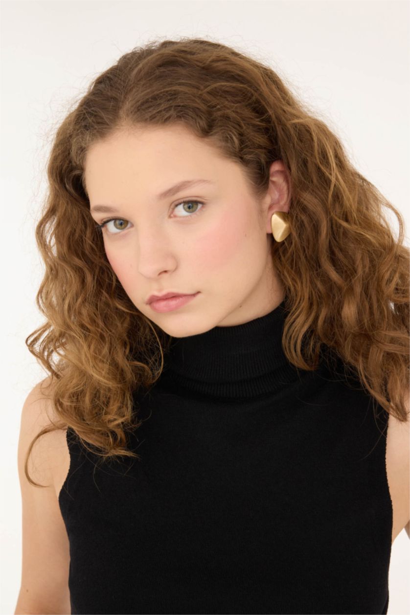 Kadın Altın Kadın 2'li Mat Gold Küpe