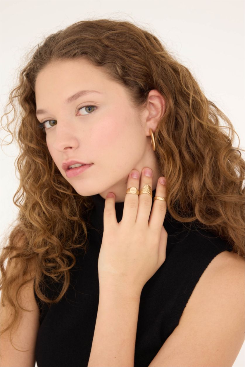 Kadın Altın Kadın 3'lü Mat Gold Yüzük