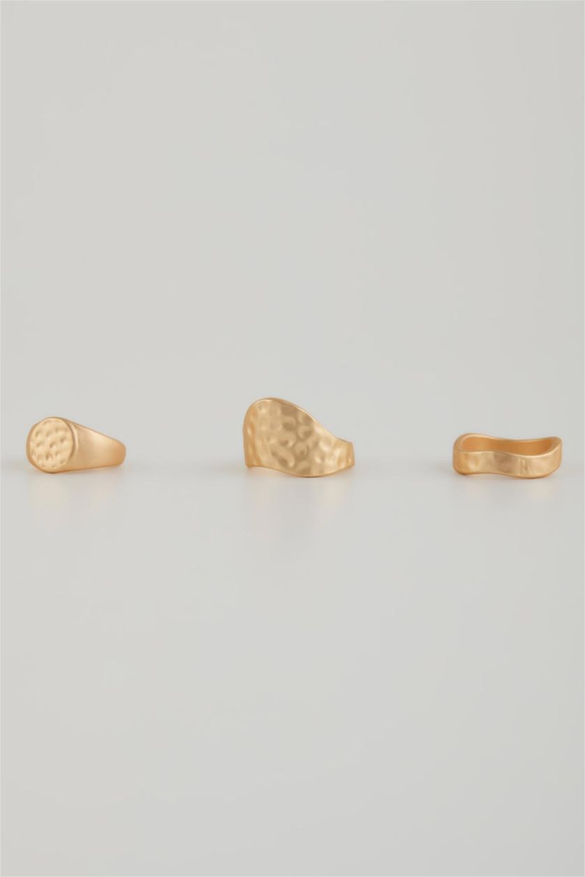 Kadın Altın Kadın 3'lü Mat Gold Yüzük